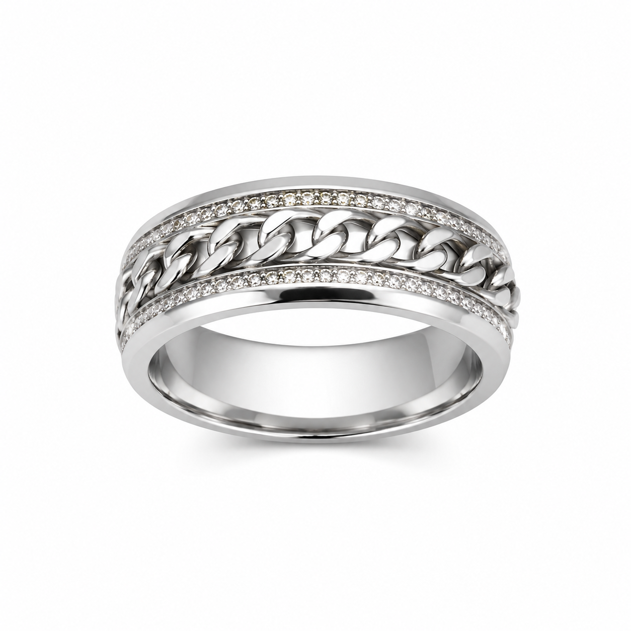 Bague Luxe Argent Chaîne Premium LINDA-ZA MARKET   LINDA-ZA MARKET
